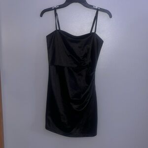 Black Satin Mini Dress